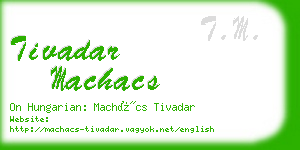 tivadar machacs business card